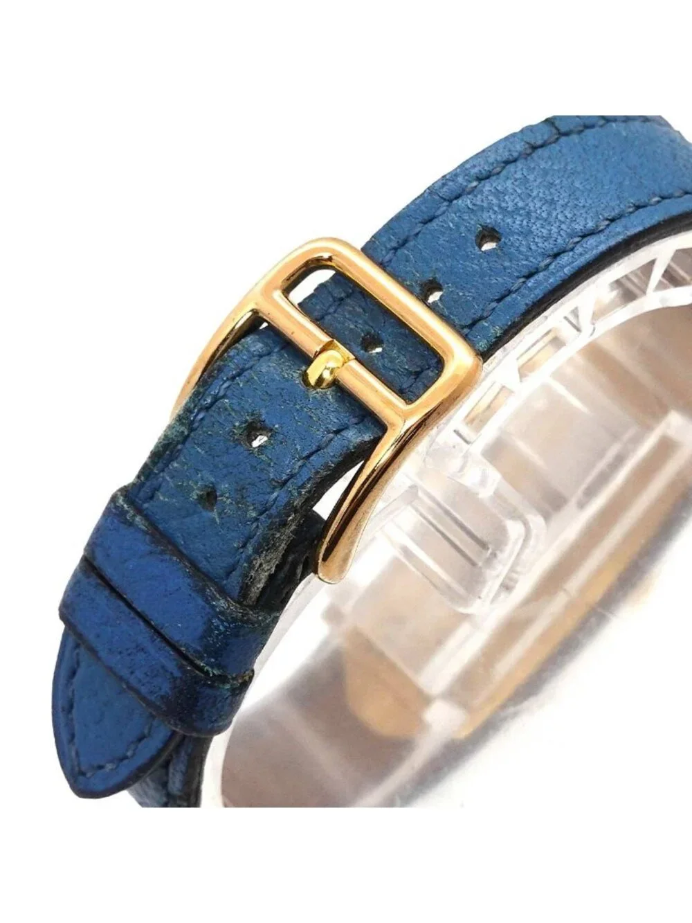 Hermes Kelly Watch Vintage White Blue Quartz Cadena